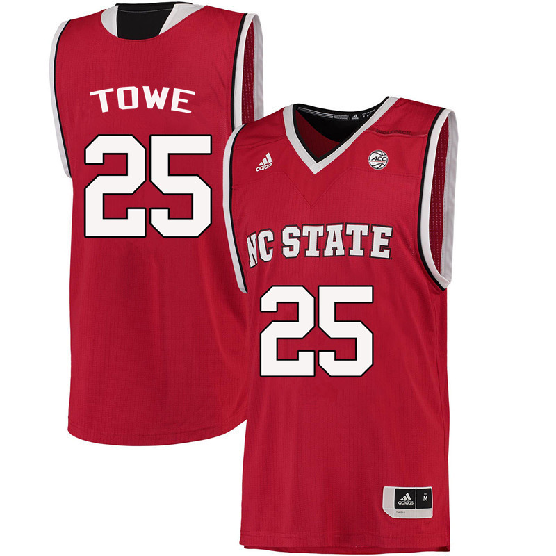 Men NC State Wolfpack #25 Monte Towe College Basketball Jerseys-Red